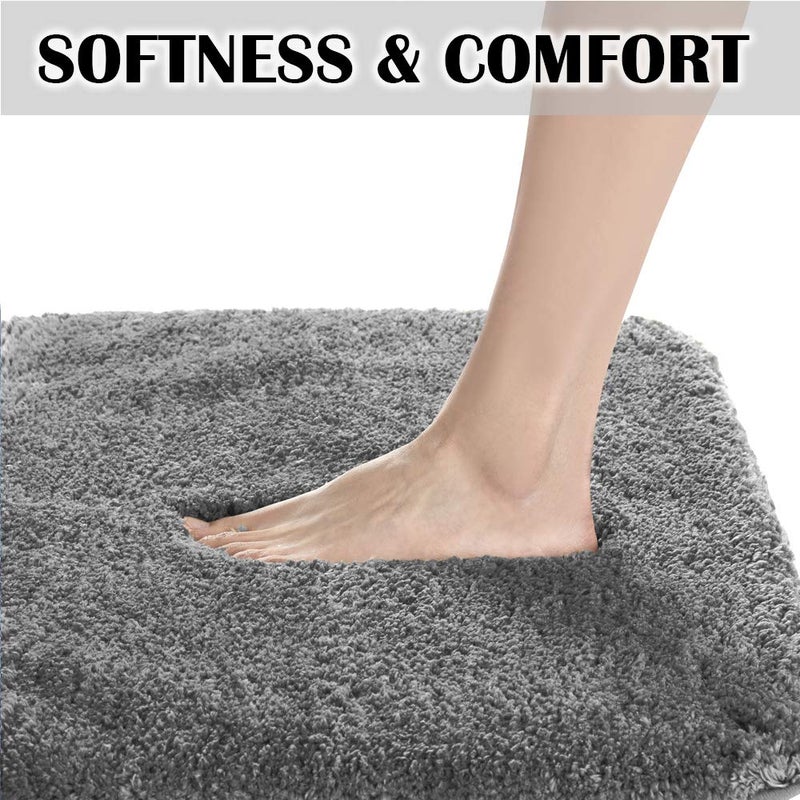 Suchtale Large Bathroom Rug Extra Soft and Absorbent Shaggy Bathroom Mat (24 x 60, Dark Grey) Machine Washable Microfiber Bath Mat for Bathroom, Non Slip Bath Mat, Bathroom Floor Mats Rubber Back - Image 4